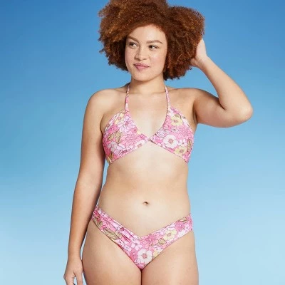 Budget 𤩠Juniors' U-Neck Bandeau Bikini Top - Xhilaration⢠Pink Floral Print ā 4 Budget 𤩠Juniors' U-Neck Bandeau Bikini Top - Xhilaration⢠Pink Floral Print ā - Image 2