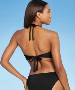 Discount ❤️ Women's Faux Wrap Bikini Top - Kona Sol™ Mudstone Blue 🤩