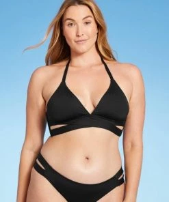 Discount ❤️ Women's Faux Wrap Bikini Top - Kona Sol™ Mudstone Blue 🤩 -Swimsuits Official Site unnamed file 3280