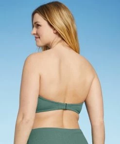 Best reviews of 💯 Women's Lightly Lined Twist-Front Crepe Textured Bandeau Bikini Top - Shade & Shore™ Cactus Green 🛒 -Swimsuits Official Site unnamed file 3311