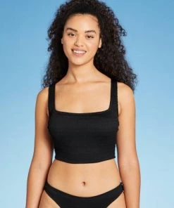 Outlet ✨ Juniors' Smocked Longline Bikini Top - Xhilaration™ Sage Green 😍 -Swimsuits Official Site unnamed file 3334