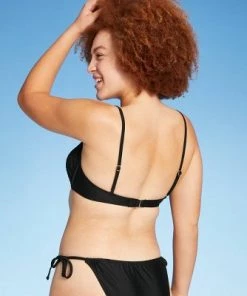 Discount ⌛ Juniors' Smocked Bralette Bikini Top - Xhilaration™ Black 🤩 -Swimsuits Official Site unnamed file 3353