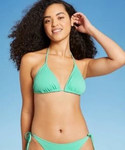 Wholesale ✨ Juniors' Ribbed Triangle Bikini Top - Xhilaration™ White 😀 -Swimsuits Official Site unnamed file 3364