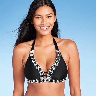 Wholesale 🌟 Women's Crochet Detail Bikini Top - Kona Sol™ Black 🤩 4 Wholesale 🌟 Women's Crochet Detail Bikini Top - Kona Sol™ Black 🤩 - Image 2
