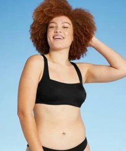 Brand new ✔️ Juniors' Ribbed Square Neck Bralette Bikini Top - Xhilaration™ White 🔔 -Swimsuits Official Site unnamed file 3388