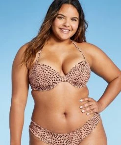 Best Sale ✨ Women's Lightly Lined Ruffle Bikini Top - Shade & Shore™ Animal Print 🔔 -Swimsuits Official Site unnamed file 3400