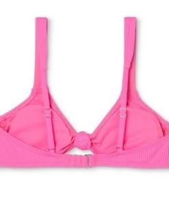 Best Pirce ❤️ Juniors' Ribbed Knot-Front Bralette Bikini Top - Xhilaration™ Coral Pink 😀 -Swimsuits Official Site unnamed file 3469