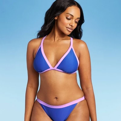 Deals 💯 Juniors' Stitched Trim Triangle Bikini Top - Xhilaration™ Cobalt 👍 5 Deals 💯 Juniors' Stitched Trim Triangle Bikini Top - Xhilaration™ Cobalt 👍 - Image 3