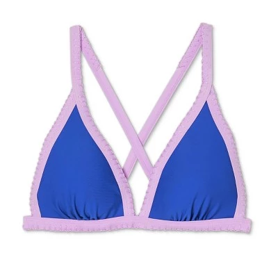 Deals 💯 Juniors' Stitched Trim Triangle Bikini Top - Xhilaration™ Cobalt 👍 8 Deals 💯 Juniors' Stitched Trim Triangle Bikini Top - Xhilaration™ Cobalt 👍 - Image 6