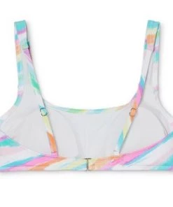 Promo 💯 Juniors' Ribbed Square Neck Bralette Bikini Top - Xhilaration™ Multi Tie-dye Stripe 👍 -Swimsuits Official Site unnamed file 3520