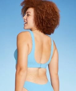 Outlet ✨ Juniors' Textured Cut Out Scoop Neck Bralette Bikini Top - Xhilaration™ Blue ⭐ -Swimsuits Official Site unnamed file 3524