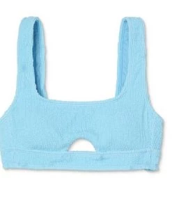 Outlet ✨ Juniors' Textured Cut Out Scoop Neck Bralette Bikini Top - Xhilaration™ Blue ⭐ -Swimsuits Official Site unnamed file 3525