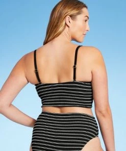 New 😍 Women's Textured Pucker Straight Neck Bikini Top - Kona Sol™ Black ⭐ -Swimsuits Official Site unnamed file 3554