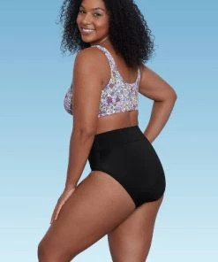New ⭐ Women's Slimming Control Wrap-Front Bikini Top - Beach Betty by Miracle Brands Brown ✔️ -Swimsuits Official Site unnamed file 3621