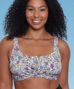 New ⭐ Women's Slimming Control Wrap-Front Bikini Top - Beach Betty by Miracle Brands Brown ✔️ -Swimsuits Official Site unnamed file 3622