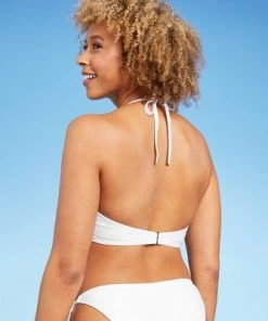 Best reviews of 👏 Women's Light Lift Knot-Front Foil Ribbed Bikini Top - Shade & Shore™ White 🤩 -Swimsuits Official Site unnamed file 3632