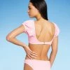 Deals 👏 Juniors' Textured Puff Sleeve Underwire Bikini Top - Xhilaration™ Light Pink ⌛ -Swimsuits Official Site unnamed file 3653