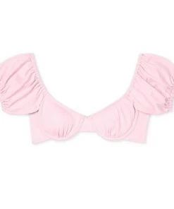 Deals 👏 Juniors' Textured Puff Sleeve Underwire Bikini Top - Xhilaration™ Light Pink ⌛ -Swimsuits Official Site unnamed file 3657