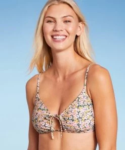 Buy ⭐ Women's Keyhole Bralette Bikini Top - Shade & Shore™ Yellow Floral ❤️ -Swimsuits Official Site unnamed file 3660