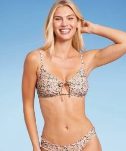 Buy ⭐ Women's Keyhole Bralette Bikini Top - Shade & Shore™ Yellow Floral ❤️ -Swimsuits Official Site unnamed file 3667