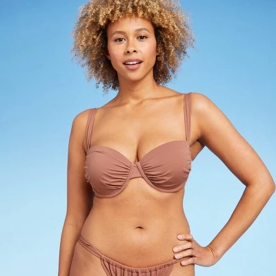 Flash Sale 🛒 Women's Lightly Lined Shirred Cup Bikini Top - Shade & Shore™ Hazelnut Brown 🧨 5 Flash Sale 🛒 Women's Lightly Lined Shirred Cup Bikini Top - Shade & Shore™ Hazelnut Brown 🧨 - Image 3