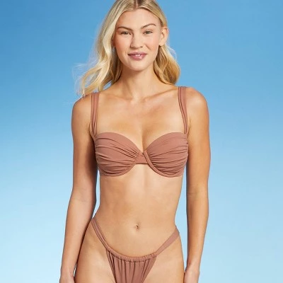 Flash Sale 🛒 Women's Lightly Lined Shirred Cup Bikini Top - Shade & Shore™ Hazelnut Brown 🧨 24 Flash Sale 🛒 Women's Lightly Lined Shirred Cup Bikini Top - Shade & Shore™ Hazelnut Brown 🧨 - Image 22