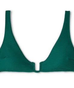 New 😍 Women's Square Wire Ribbed Triangle Bikini Top - Shade & Shore™ Evergreen 🎉 -Swimsuits Official Site unnamed file 3711