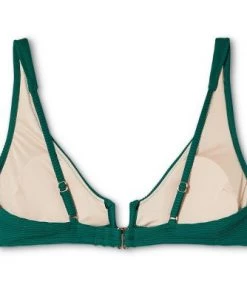 New 😍 Women's Square Wire Ribbed Triangle Bikini Top - Shade & Shore™ Evergreen 🎉 -Swimsuits Official Site unnamed file 3712