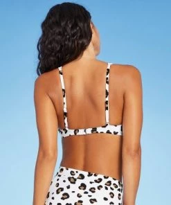 Cheapest 🌟 Juniors' Ribbed Bralette Bikini Top - Xhilaration™ Multi Animal Print ✔️