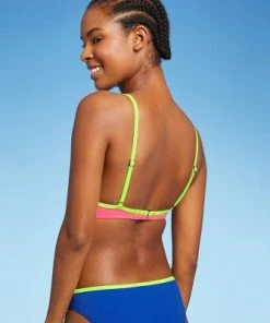 Best Pirce 💯 Juniors' Colorblock Underwire Bikini Top - Xhilaration™ Multi Neon 🎁