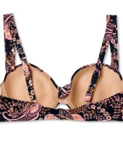 Outlet 🌟 Women's Lightly Lined Tie-Front Bralette Bikini Top - Shade & Shore™ Black Paisley Print 🧨 -Swimsuits Official Site unnamed file 3806