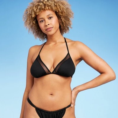 Buy 👏 Women's Mesh Triangle Bikini Top - Shade & Shore™ Black 🌟 5 Buy 👏 Women's Mesh Triangle Bikini Top - Shade & Shore™ Black 🌟 - Image 3