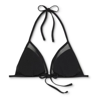Buy 👏 Women's Mesh Triangle Bikini Top - Shade & Shore™ Black 🌟 8 Buy 👏 Women's Mesh Triangle Bikini Top - Shade & Shore™ Black 🌟 - Image 6