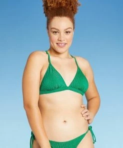 Discount 🎁 Juniors' Metallic Ribbed Triangle Bikini Top - Xhilaration™ Jade 💯 -Swimsuits Official Site unnamed file 3845