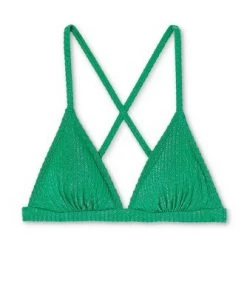 Discount 🎁 Juniors' Metallic Ribbed Triangle Bikini Top - Xhilaration™ Jade 💯 -Swimsuits Official Site unnamed file 3847