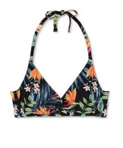 Best Sale 😍 Women's Twist-Front Halter Bikini Top - Kona Sol™ Black 🛒 -Swimsuits Official Site unnamed file 3877