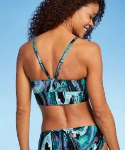 Best deal ⌛ Women's Longline Bikini Top - All in Motion™ Marble Print 😍