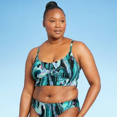 Best deal ⌛ Women's Longline Bikini Top - All in Motion™ Marble Print 😍 5 Best deal ⌛ Women's Longline Bikini Top - All in Motion™ Marble Print 😍 - Image 3