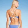Outlet ⭐ Women's Twist-Front Bralette Bikini Top - Shade & Shore™ Periwinkle & Cream Colorblock 👏 -Swimsuits Official Site unnamed file 3931