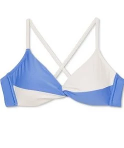 Outlet ⭐ Women's Twist-Front Bralette Bikini Top - Shade & Shore™ Periwinkle & Cream Colorblock 👏 -Swimsuits Official Site unnamed file 3935