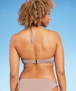 Top 10 🎉 Women's Triangle Halter Bikini Top - Shade & Shore™ Light Mauve Lurex 🛒 -Swimsuits Official Site unnamed file 4008