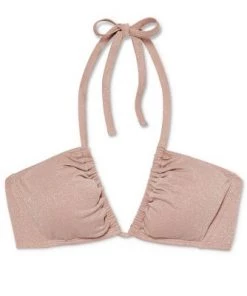 Top 10 🎉 Women's Triangle Halter Bikini Top - Shade & Shore™ Light Mauve Lurex 🛒 -Swimsuits Official Site unnamed file 4010