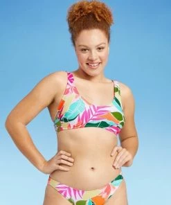 Outlet ⭐ Juniors' Ribbed Bralette Bikini Top - Xhilaration™ Multi Tropical Print 💯 -Swimsuits Official Site unnamed file 4041