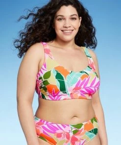 Outlet ⭐ Juniors' Ribbed Bralette Bikini Top - Xhilaration™ Multi Tropical Print 💯 -Swimsuits Official Site unnamed file 4053