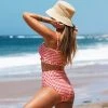 Hot Sale ✔️ Women's Red Gingham Smocked Bikini - Cupshe 🔔 -Swimsuits Official Site unnamed file 406