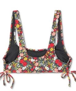 Flash Sale ⭐ Juniors' Ribbed Tunneled Side-Tie Bralette Bikini Top - Xhilaration™ Multi Floral Print ❤️ -Swimsuits Official Site unnamed file 4084