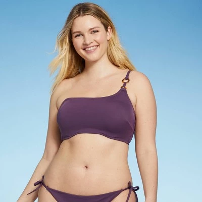 Buy 🎁 Women's Lightly Lined Ring Detail One Shoulder Bikini Top - Shade & Shore™ Dark Purple 😍 6 Buy 🎁 Women's Lightly Lined Ring Detail One Shoulder Bikini Top - Shade & Shore™ Dark Purple 😍 - Image 4