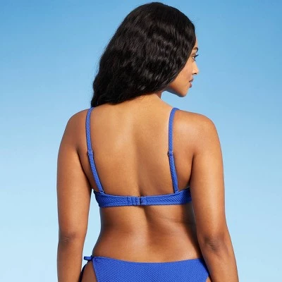 Budget ✨ Juniors' Textured Bralette Bikini Top - Xhilaration™ Blue 🔥 6 Budget ✨ Juniors' Textured Bralette Bikini Top - Xhilaration™ Blue 🔥 - Image 4