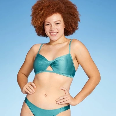 Best Pirce 👏 Juniors' Metallic Twist-Front Bralette Bikini Top - Xhilaration™ Light Pink 🔔 5 Best Pirce 👏 Juniors' Metallic Twist-Front Bralette Bikini Top - Xhilaration™ Light Pink 🔔 - Image 3