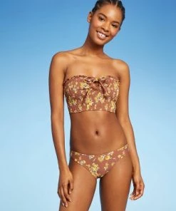 Buy 🌟 Juniors' Smocked Ruffle Bandeau Bikini Top - Xhilaration™ Multi Floral Print ⭐ -Swimsuits Official Site unnamed file 4228